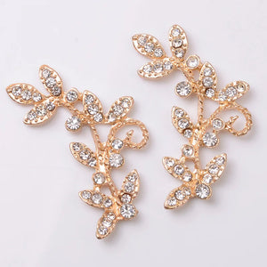 10 PCS Crystal Rhinestones Leaf Branches Jewelry Making DIY Accessories