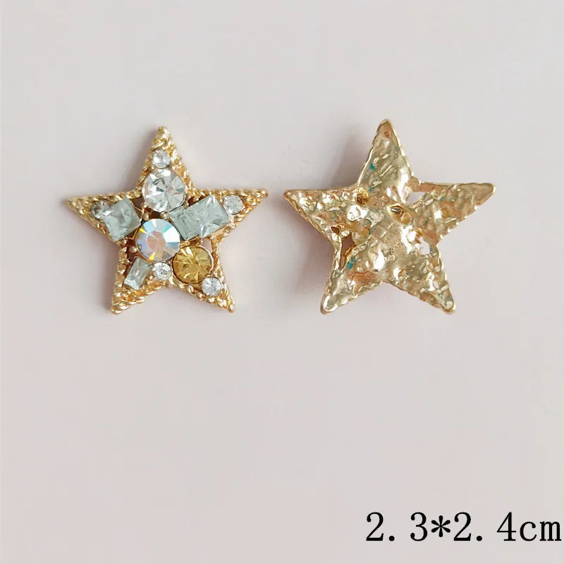 10 PCS 23*24mm Rhinestone KC Stars Pentagram DIY Jewelry Findings