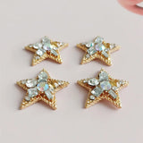 10 PCS 23*24mm Rhinestone KC Stars Pentagram DIY Jewelry Findings
