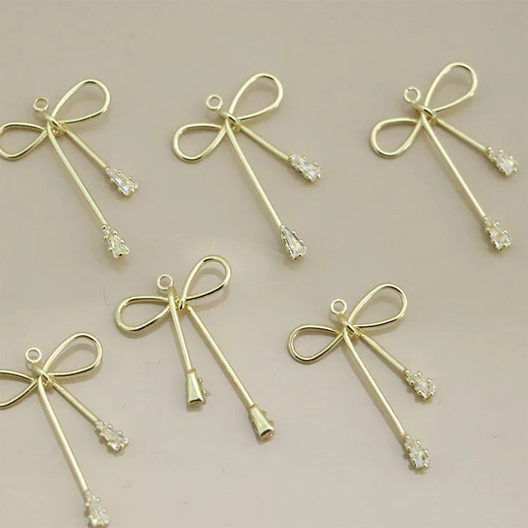 10 PCS 23x15mm KC Bowknot Pendant Charms - DIY Jewelry Making