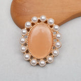 10 PCS Oval Pearl Rhinestone Flowers DIY Hair Accessories
