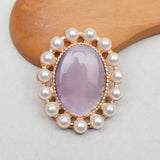 10 PCS Oval Pearl Rhinestone Flowers DIY Hair Accessories