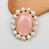 10 PCS Oval Pearl Rhinestone Flowers DIY Hair Accessories
