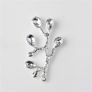 10 PCS 23x36mm KC/Silver Plated Branch Pendant Charms