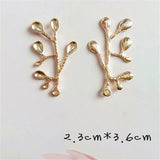 10 PCS 23x36mm KC/Silver Plated Branch Pendant Charms