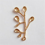 10 PCS 23x36mm KC/Silver Plated Branch Pendant Charms