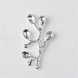10 PCS 23x36mm KC/Silver Plated Branch Pendant Charms