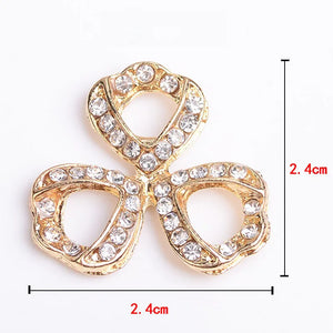10 PCS 24mm Metal Alloy KC Crystal Flowers DIY Accessories