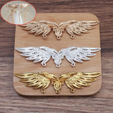 10 PCS 24x100mm Wings Pendant Alloy Bridal Hair Accessories for Jewelry Making