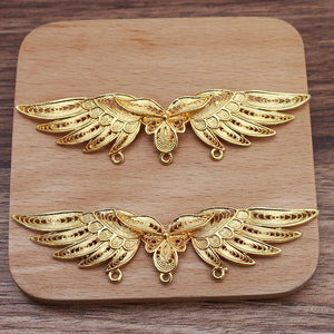 10 PCS 24x100mm Wings Pendant Alloy Bridal Hair Accessories for Jewelry Making