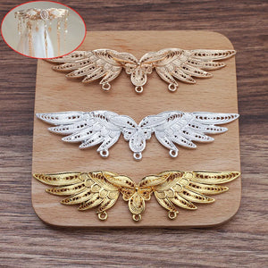 10 PCS 24x100mm Wings Pendant Alloy Bridal Hair Accessories for Jewelry Making