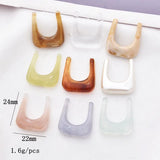 10 PCS 24x22mm Acrylic U Shaped Resin Earring Accessories DIY Jewelry Making