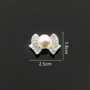 10 PCS 25x18mm Silver Bowknot Metal Alloy Accessory for DIY Jewelry Making