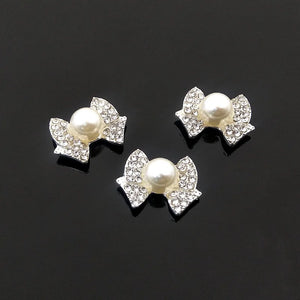 10 PCS 25x18mm Silver Bowknot Metal Alloy Accessory for DIY Jewelry Making