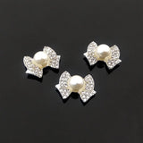 10 PCS 25x18mm Silver Bowknot Metal Alloy Accessory for DIY Jewelry Making