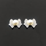 10 PCS 25x18mm Silver Bowknot Metal Alloy Accessory for DIY Jewelry Making