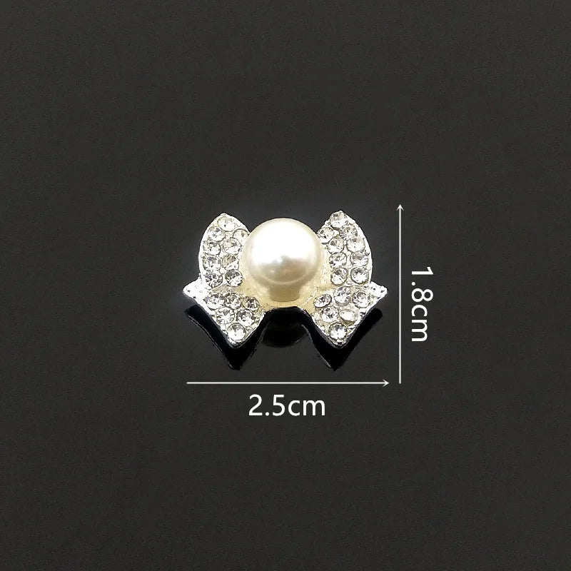 10 PCS 25x18mm Silver Bowknot Metal Alloy Accessory for DIY Jewelry Making