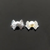 10 PCS 25x18mm Silver Bowknot Metal Alloy Accessory for DIY Jewelry Making