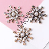 10 PCS Crystal Rhinestone Pearl Flowers Headwear Earrings DIY Jewelry