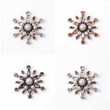 10 PCS Crystal Rhinestone Pearl Flowers Headwear Earrings DIY Jewelry