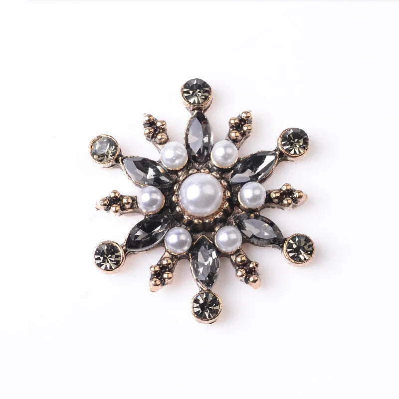 10 PCS Crystal Rhinestone Pearl Flowers Headwear Earrings DIY Jewelry