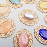 10 PCS Metal Alloy Oval Rhinestone Crystal Flowers Diy Hair Jewelry Making