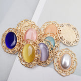 10 PCS Metal Alloy Oval Rhinestone Crystal Flowers Diy Hair Jewelry Making