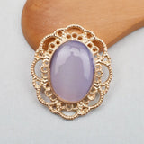 10 PCS Metal Alloy Oval Rhinestone Crystal Flowers Diy Hair Jewelry Making