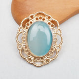 10 PCS Metal Alloy Oval Rhinestone Crystal Flowers Diy Hair Jewelry Making