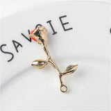 10 PCS Enamel Rose Flower Pendant DIY Jewelry Accessories