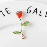 10 PCS Enamel Rose Flower Pendant DIY Jewelry Accessories