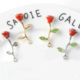10 PCS Enamel Rose Flower Pendant DIY Jewelry Accessories