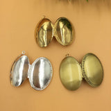 Metal Copper KC/Silver Oval Photo Locket Pendant Charm for Jewelry Making