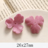 10 PCS Acrylic Flocking Flowers Bead Caps for DIY Jewelry Making