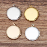 10 PCS 27.5mm Brass Round Locket Pendant Photo DIY Necklace Pendant