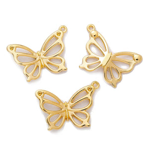 10 PCS Metal Hollow Out Butterfly Pendant Charms For DIY Jewelry Making