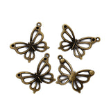 10 PCS Metal Hollow Out Butterfly Pendant Charms For DIY Jewelry Making