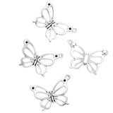 10 PCS Metal Hollow Out Butterfly Pendant Charms For DIY Jewelry Making