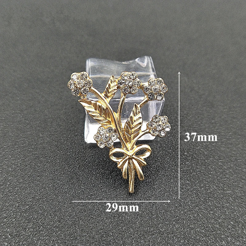 10 PCS Tree Branch Inlaid Rhinestone Charms Diy Jewelry Making Components