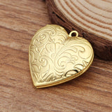 10 PCS 29mm Metal Copper Heart Photo Locket Charms for DIY Jewelry