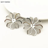 10 PCS 30mm 40mm K Metal Filigree Flower Slice Charms DIY Jewelry Accessory