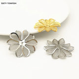 10 PCS 30mm 40mm K Metal Filigree Flower Slice Charms DIY Jewelry Accessory