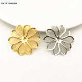 10 PCS 30mm 40mm K Metal Filigree Flower Slice Charms DIY Jewelry Accessory