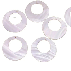 10 PCS 30mm Disc Shell Natural Mother of Pearl Loose Pendant Charms