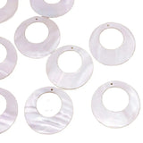 10 PCS 30mm Disc Shell Natural Mother of Pearl Loose Pendant Charms