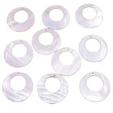 10 PCS 30mm Disc Shell Natural Mother of Pearl Loose Pendant Charms