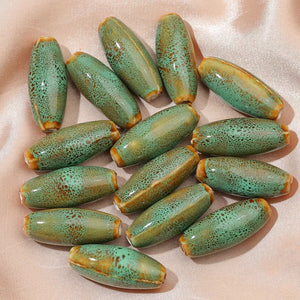 10 PCS Oval Ceramic Beads Loose Beads 3mm Hole Bead DIY Hand Accessories