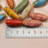 10 PCS Oval Ceramic Beads Loose Beads 3mm Hole Bead DIY Hand Accessories
