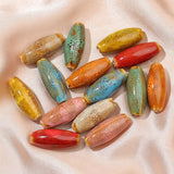 10 PCS Oval Ceramic Beads Loose Beads 3mm Hole Bead DIY Hand Accessories