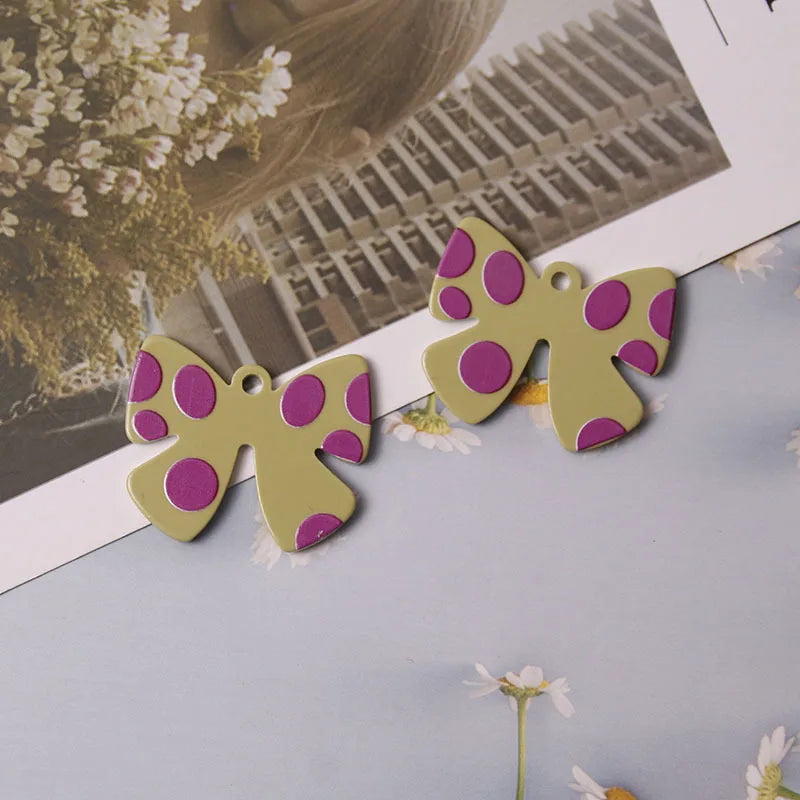 10 PCS Acrylic Bowknot Pendant Charms For Jewelry Making